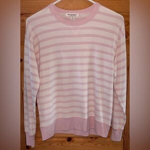 Workshop Republic Clothing Light Pink Striped Crewneck Sweater XP